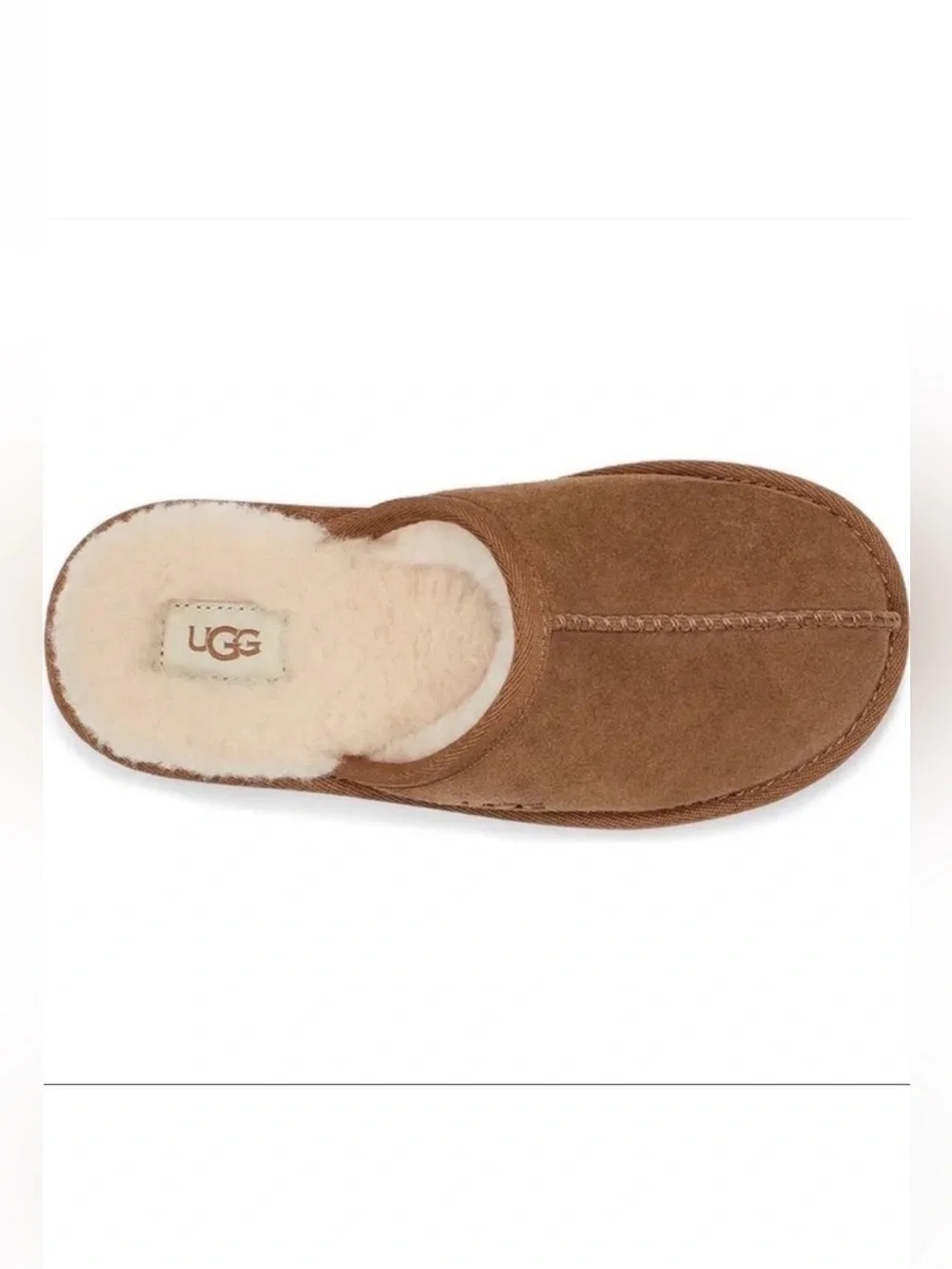 UGG Keegan Chestnut Suede Shearling Slide Slippers Kids 13M Cozy House Shoes